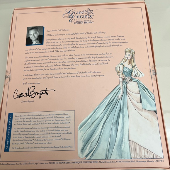 Mattel Barbie Collectibles Doll “Grand Entrance”Carter Bryant 1st in Series NIB - Picture 2 of 7